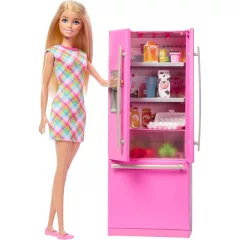   Mattel Barbie konyhai játékszett hűtőszekrénnyel és babával