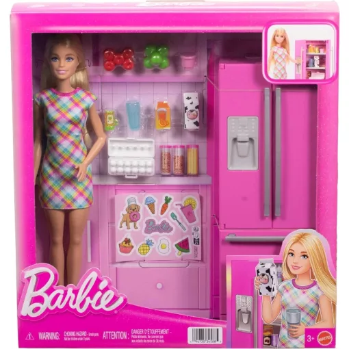 Mattel Barbie konyhai játékszett hűtőszekrénnyel és babával