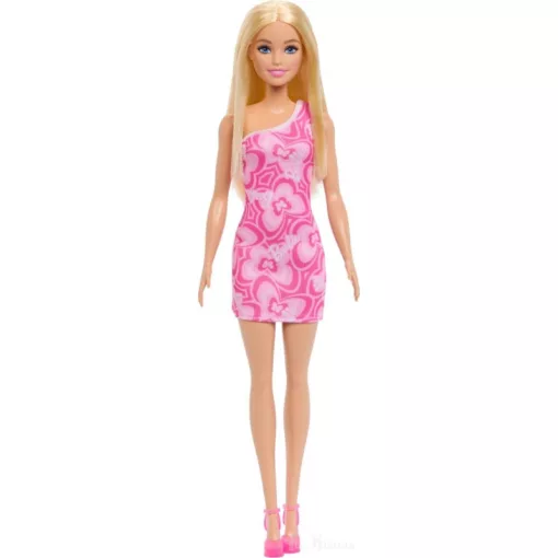 Mattel Barbie szőke hajú baba rózsaszín ruhában