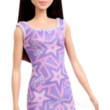 Mattel Barbie fekete hajú baba lila ruhában