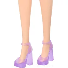 Mattel Barbie fekete hajú baba lila ruhában