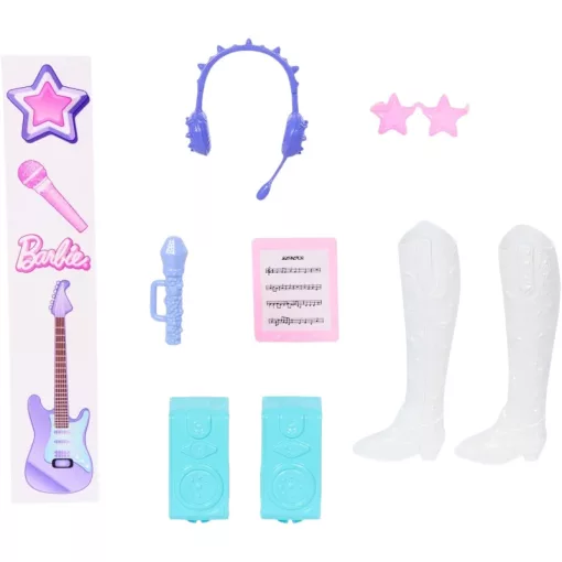 Mattel Barbie Team Roll & Reveal popsztár énekes baba diszkógömbben