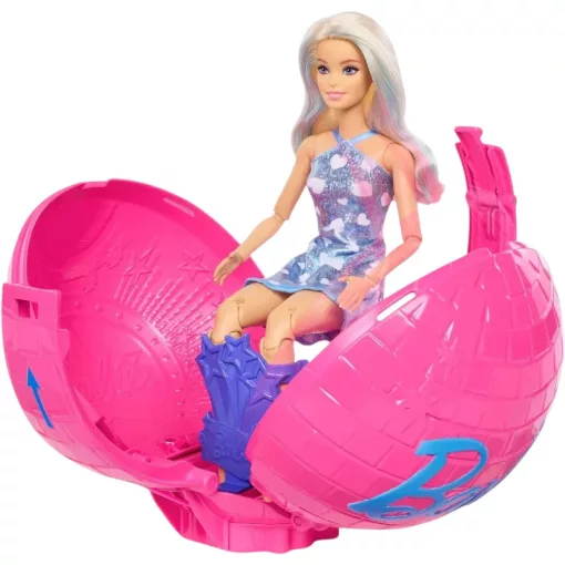 Mattel Barbie Team Roll & Reveal popsztár énekes baba diszkógömbben