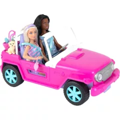 Mattel Barbie rózsaszín terepjáró babákkal