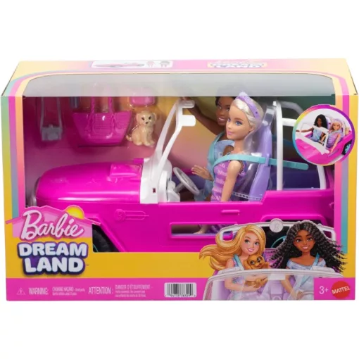 Mattel Barbie rózsaszín terepjáró babákkal