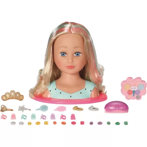 Zapf Creation Baby Born fodrász és sminkes babafej kiegészítőkkel 27cm
