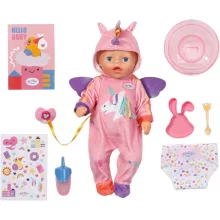 Zapf Creation Baby Born Lena 7 funkciós interaktív játékbaba unikornis ruhában 36cm