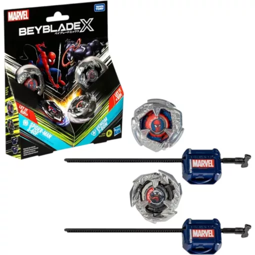 Hasbro Beyblade X Marvel Pókember 3-60F vs. Venom 3-80N pörgettyű készlet kilövővel
