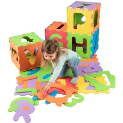   Big Steps 36 darabos számos és betűs habszivacs puzzle játszószőnyeg cipzáros táskában