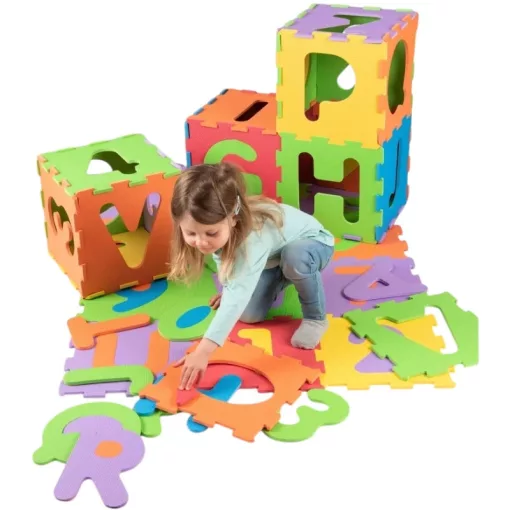 Big Steps 36 darabos számos és betűs habszivacs puzzle játszószőnyeg cipzáros táskában