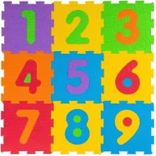 Big Steps 9 darabos számozott habszivacs puzzle játszószőnyeg cipzáros táskában
