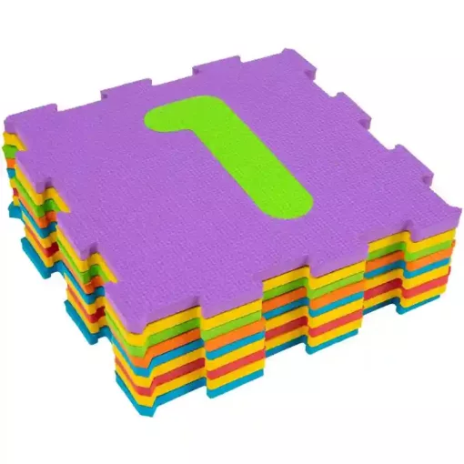 Big Steps 9 darabos számozott habszivacs puzzle játszószőnyeg cipzáros táskában