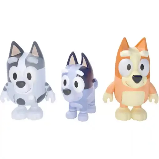Bluey - Unokatestvérek 3db-os figuraszett (Bingo, Zokni, Gombóc)