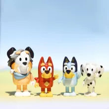 Bluey - Bluey, Rozsdás, Chloe és Calypso figurák