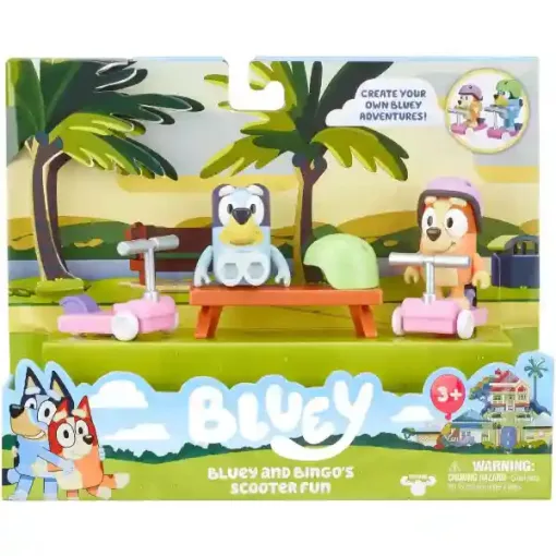 Bluey - Rollerezés Bluey és Bingo figurákkal