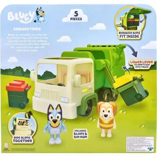 Bluey - Kukásautó Bluey és kukás figurákkal