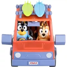 Bluey - Családi autó Bluey, Bingo, Csibész és Szimat figurákkal