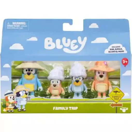 Bluey - Bluey, Bingo, Csibész és Szimat figurák családi nyaralása