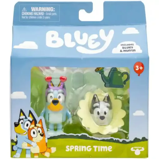 Bluey - Tavaszi kalandok 2db-os figuraszett, Bluey és Gombóc