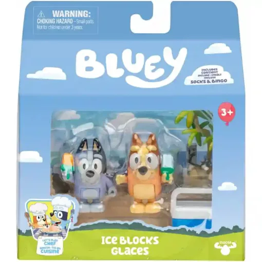 Bluey - Jégkrémes móka 2db-os figuraszett, Bingo és Zokni