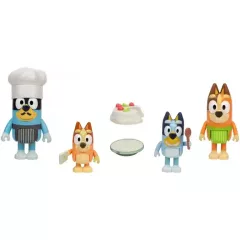   Bluey - Cukrászda 4db-os figuraszett, Bluey, Bingo, Csibész, Szimat