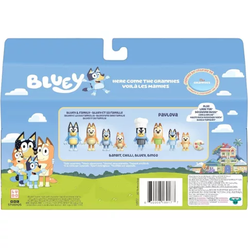 Bluey - Nagyik 4db-os figuraszett (Bluey, Bingo, Gombóc, Szimat)