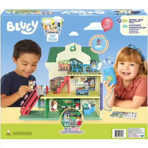 Bluey - Interaktív szupermarket Bluey és Bingo figurákkal (csomagolássérült-új)