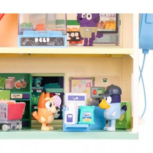 Bluey - Interaktív szupermarket Bluey és Bingo figurákkal