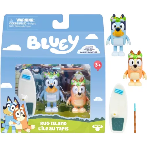 Bluey - Szőnyegsziget 2db-os figuraszett, Bluey és Bingo