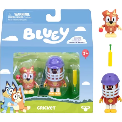 Bluey - Krikett 2db-os figuraszett, Dusty és Rozsdás