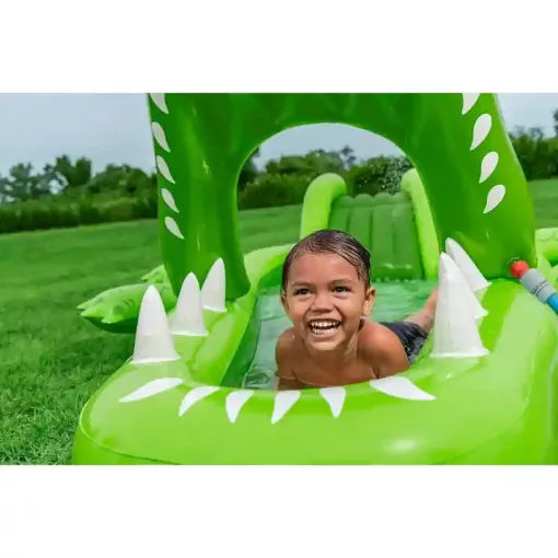 Bestway felfújható aligátoros medence játszótér 234 x 163 x 87 cm