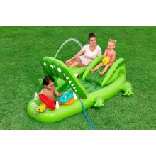 Bestway felfújható aligátoros medence játszótér 234 x 163 x 87 cm