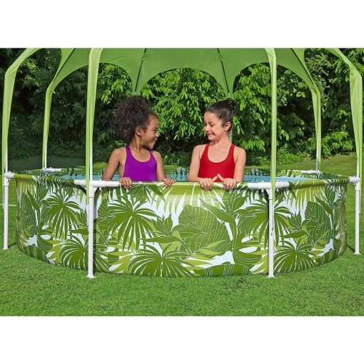 Bestway Panama Steel Pro fémvázas medence vízforgató nélkül árnyékolóval 244 x 51 cm