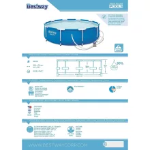 Bestway Maui Steel Pro fémvázas medence vízforgatóval 305 x 76 cm