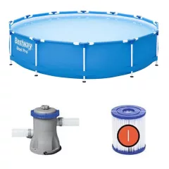   Bestway Bahama Steel Pro fémvázas medence vízforgatóval 366 x 76 cm