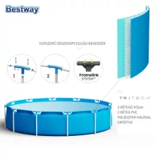 Bestway Bahama Steel Pro fémvázas medence vízforgatóval 366 x 76 cm