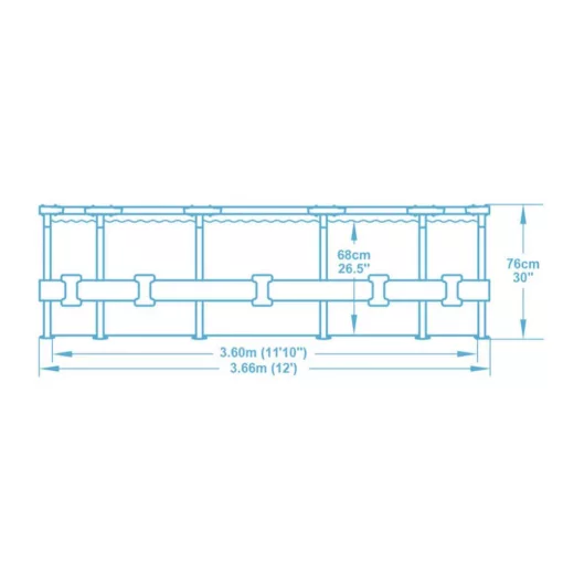 Bestway Bahama Steel Pro fémvázas medence vízforgatóval 366 x 76 cm