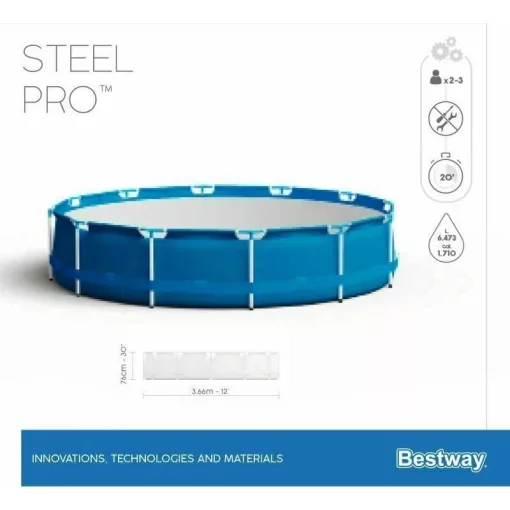 Bestway Bahama Steel Pro fémvázas medence vízforgatóval 366 x 76 cm
