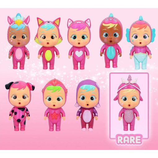 Cry Babies - Meglepetés játékbaba pink színű házikóban kiegészítőkkel