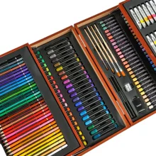 Crafty Co. 174 részes rajz- és festőkészlet fa tárolódobozban