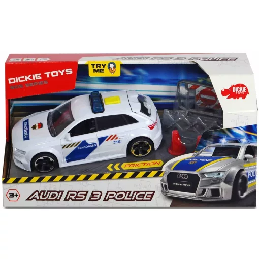 Dickie Toys SOS Series - Audi RS3 rendőrautó 15cm (203713011006)