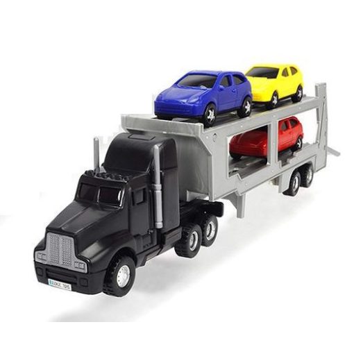 Dickie Toys City - Autószállító kamion kisautókkal 32cm - fekete (203746000)