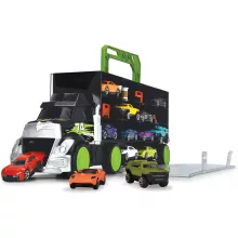 Dickie Toys City - Hordozható autószállító kamion 4db járművel és kiegészítőkkel (203747007)