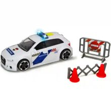 Dickie Toys - Audi RS3 rendőrautó fénnyel és kiegészítőkkel 15cm
