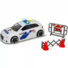   Dickie Toys - Audi RS3 rendőrautó fénnyel és kiegészítőkkel 15cm