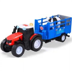   Dickie Toys - Tehénszállító traktor utánfutóval, fénnyel és hanggal 27cm