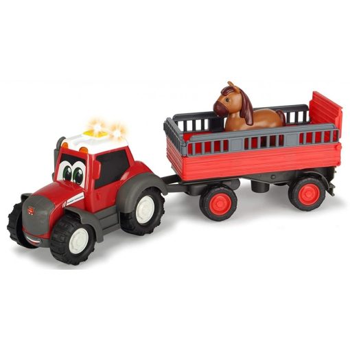 Dickie Toys Happy Series - Lószállító traktor kicsiknek utánfutóval, fénnyel és hanggal 31cm (203815005)