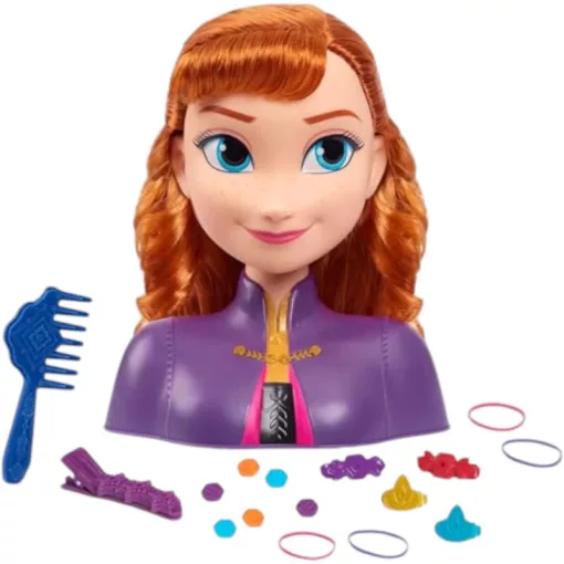 Disney Jégvarázs: Anna fodrász babafej kiegészítőkkel