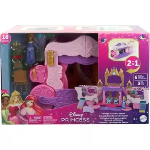 Mattel Disney Princess - Hintóból kastély 2 az 1-ben átalakítható játékszett