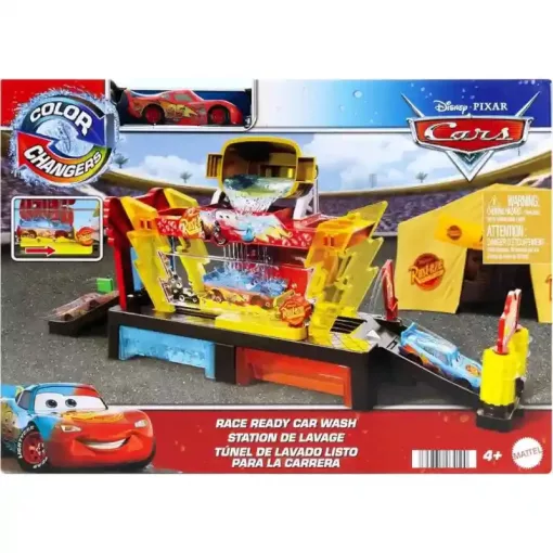 Mattel Disney Verdák: Autómosó színváltós Villám McQueen kisautóval